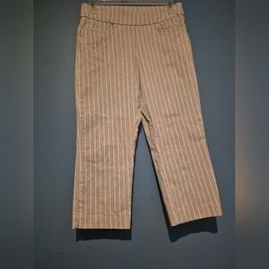 Bella Rose Closet Beige Pinstripe Capris
